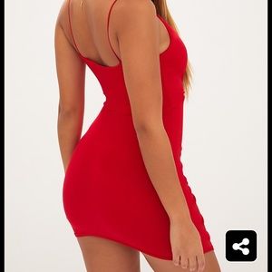 Red Slinky Wrap Strappy Bodycon Dress